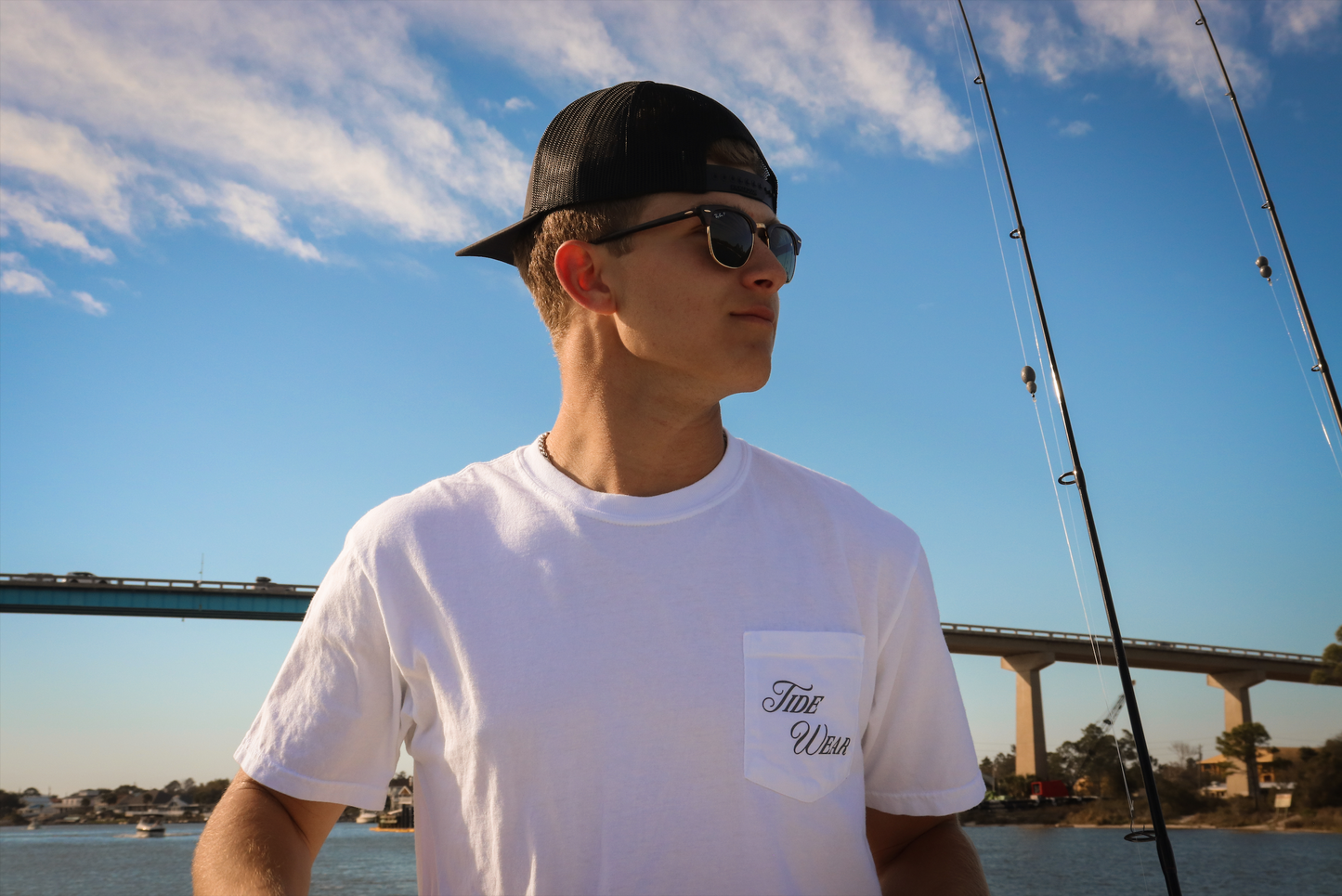 White Channel Marker Pocket Tee